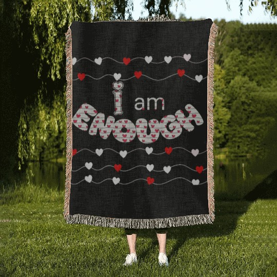 I Am Enough - Faith & Love Design | Psalm 139:14 Woven Blankets