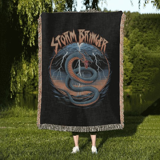Storm Bringer Serpent Woven Blankets