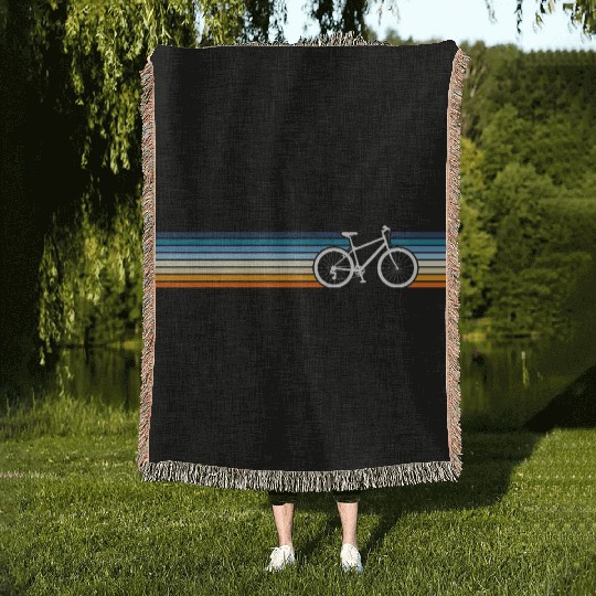 Vintage Retro Hybrid bike Woven Blankets
