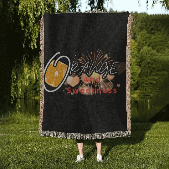 Orange and sweetness Woven Blankets