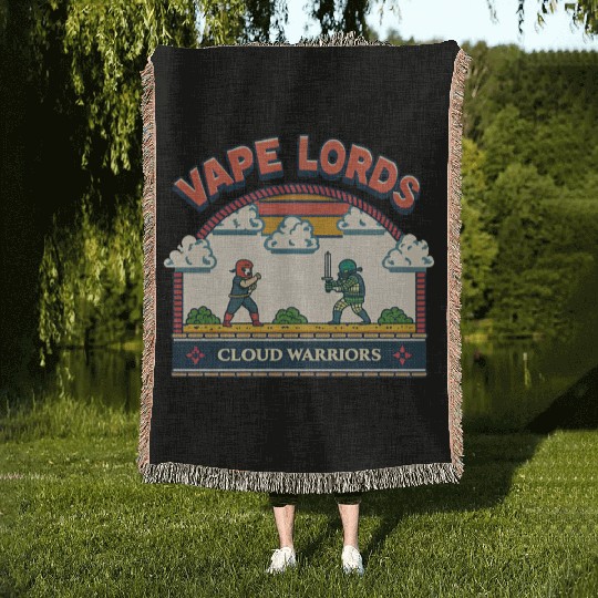 Vape Lords: Cloud Warriors Retro Game Woven Blankets
