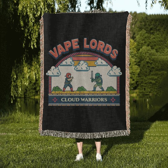 Vape Lords: Cloud Warriors Retro Game Woven Blankets
