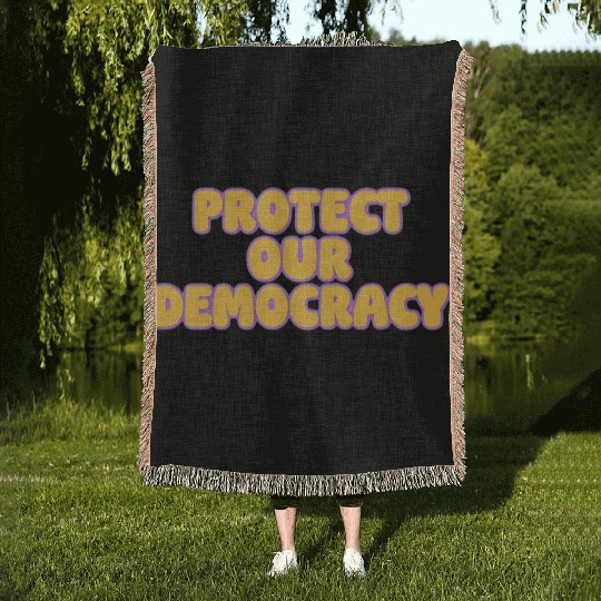 Protect Our Democracy Woven Blankets