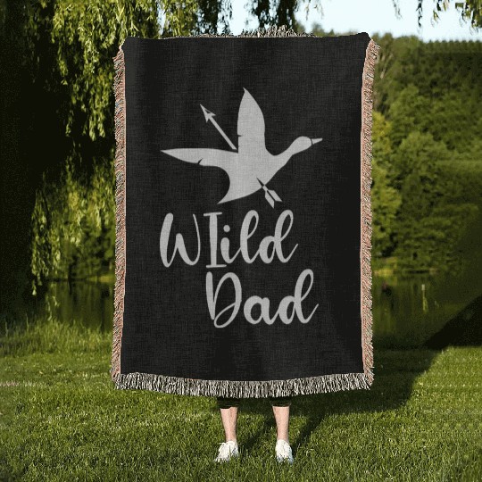 Wild Dad Funny Duck Hunting Father’s Day Quote Woven Blankets