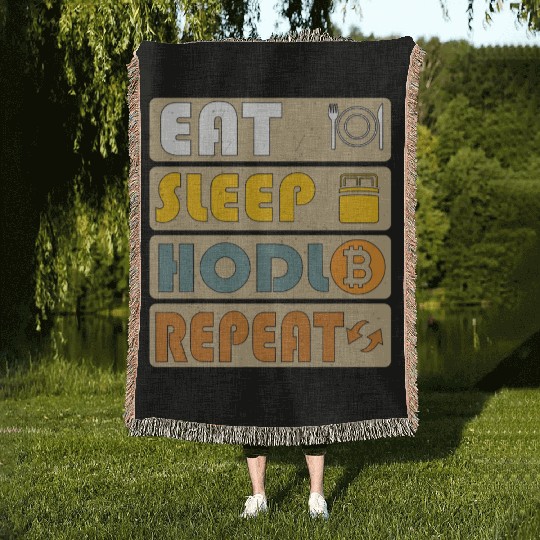 Eat Sleep HODL Repeat – Crypto Life Design Woven Blankets