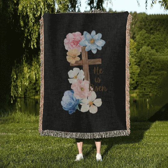 He is Risen Woven Blankets