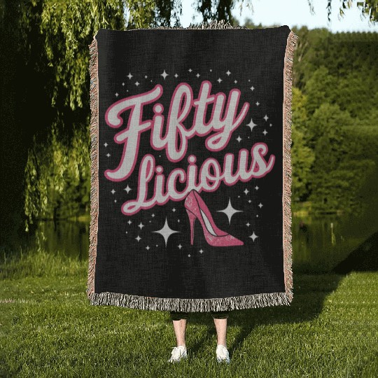 Fifty-licious Squad Matching 50th Birthday Woven Blankets