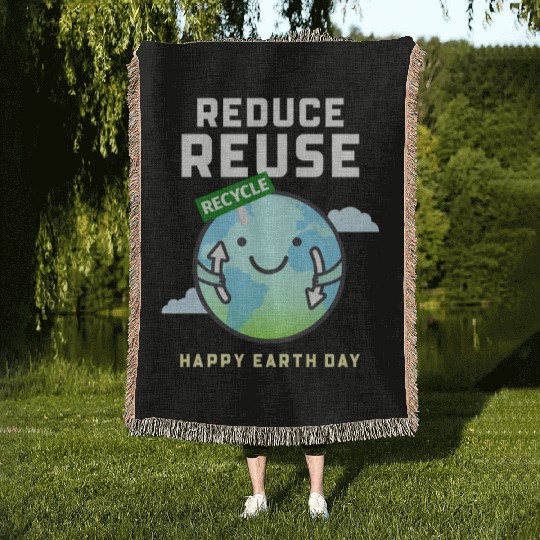 earth day Woven Blankets design creator for a recyclin
