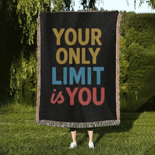 Your Only Limit Is You – Soft Pastel Motivational Woven Blankets