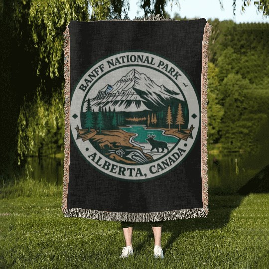 Banff National Park Alberta Canada Woven Blankets