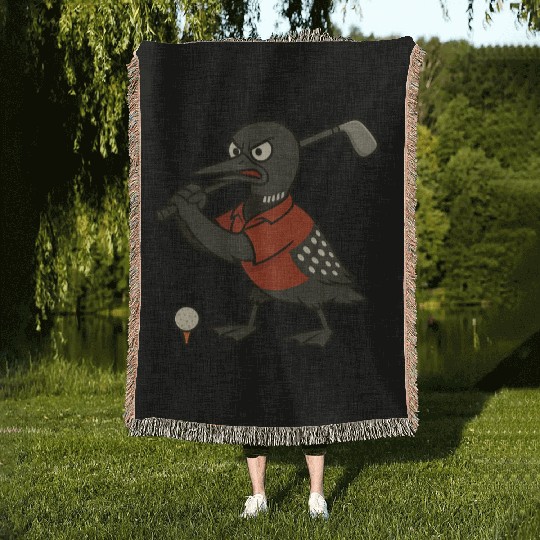 Angry Golf Loon Woven Blankets