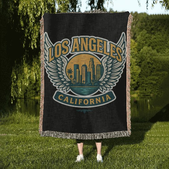 Los Angeles California Woven Blankets