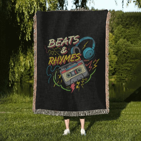 Beats & Rhymes Graffiti Woven Blankets Hip-Hop Design