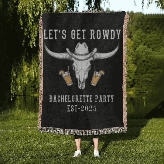 Western BrideBachelorette Party Cowgirl Squad 2025 Woven Blankets