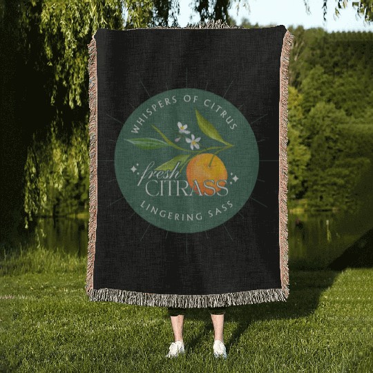 Elegant Citrus Branding Design Woven Blankets