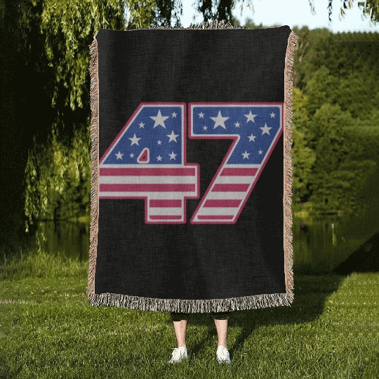 Number 47 in Stars and Stripes Woven Blankets
