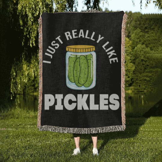 Pickles Fermented Food Cucumber Pickle Woven Blankets