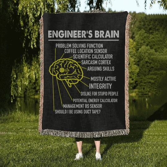 Enginee's brain anatomy for engineer engineering Woven Blankets