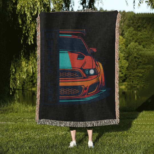 Muscle Car US Woven Blankets Modern Muscle Car Man Children