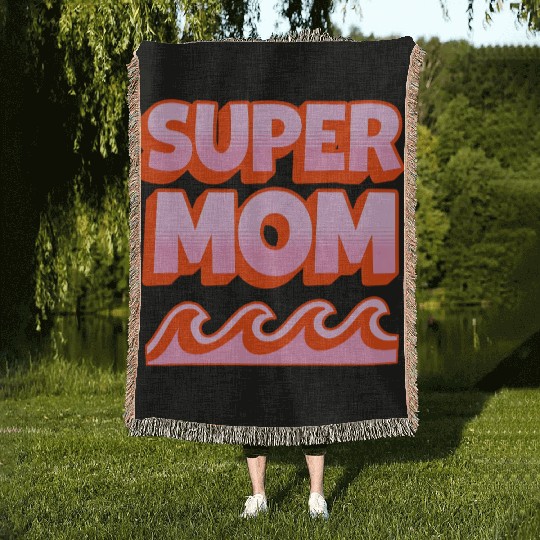 Super Mom Retro Summer Design Woven Blankets