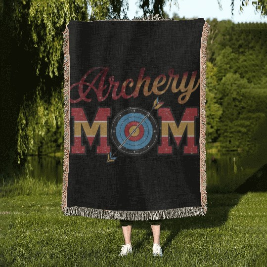 Archery Mom - Bullseye Mom Woven Blankets