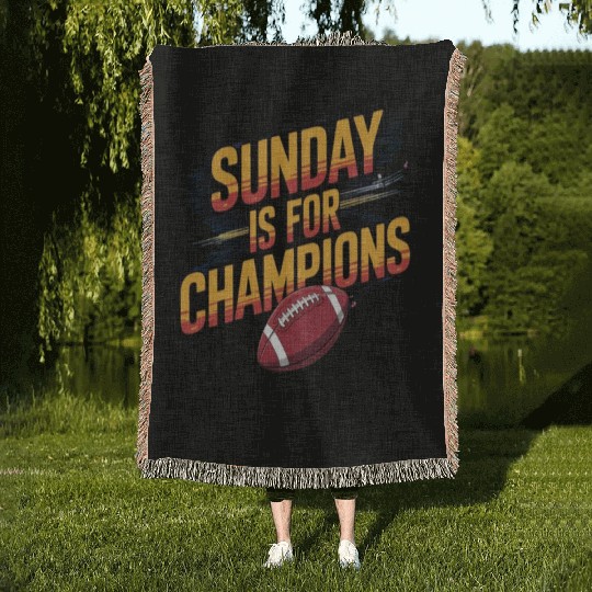 Sunday is for champions Woven Blankets