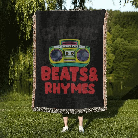 Chronic Beats and Rhymes 90s Hip Hop Woven Blankets pr
