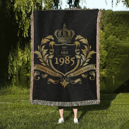 40th birthday Semper Verum - Established 08/1985 Woven Blankets