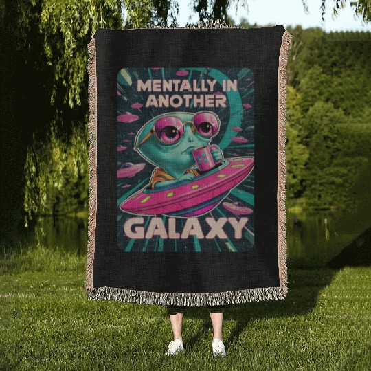 Allien Galaxy UFO Woven Blankets