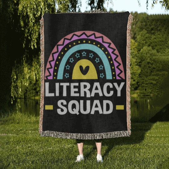 Reading Teacher Book Literacy Squad Woven Blankets