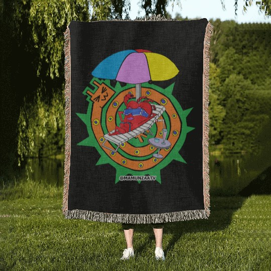 Tropical Heart Relaxation Illustration Woven Blankets