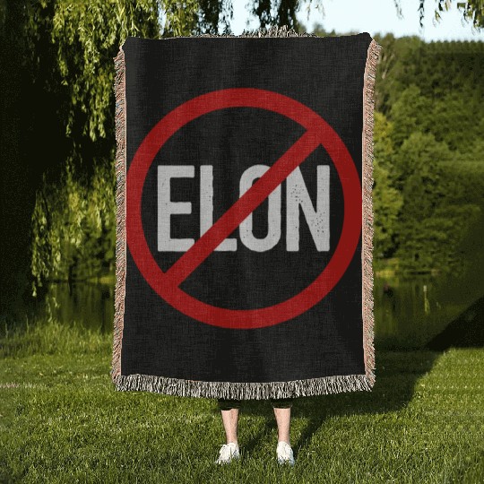 Anti Elon Musk Bumper Fascist prohibition sign Woven Blankets