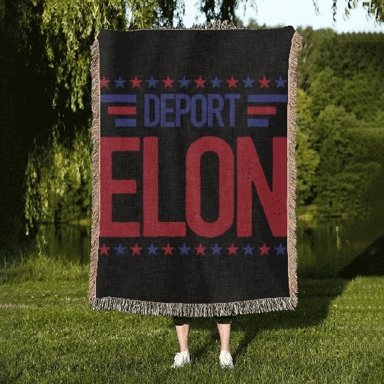 Deport Elon Musk Bumper Anti Fascist Woven Blankets