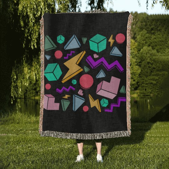 80s Aesthetic Vintage Retro Woven Blankets