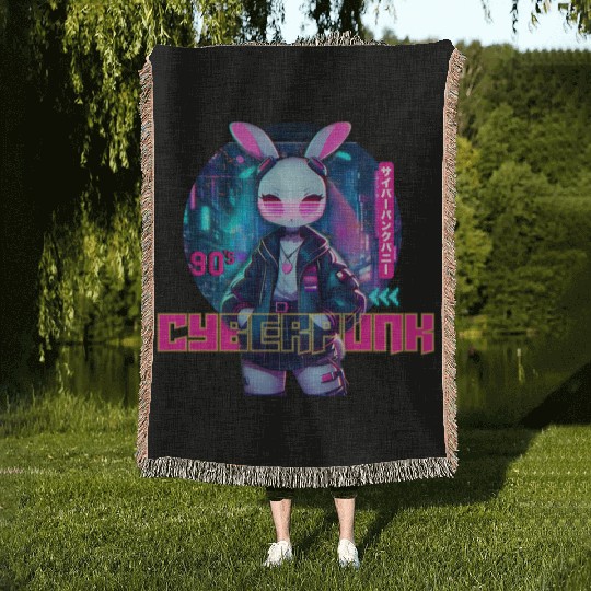 90´Cyberpunk Bunny Woven Blankets