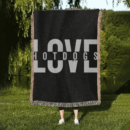 Love Hotdogs Fast Food Statement Woven Blankets