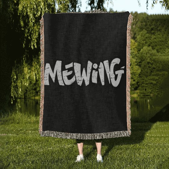 Mewing Woven Blankets – Funny Trend Graffiti Style Woven Blankets