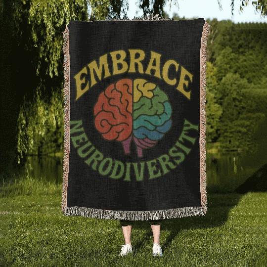 Embrace neurodiversity Woven Blankets
