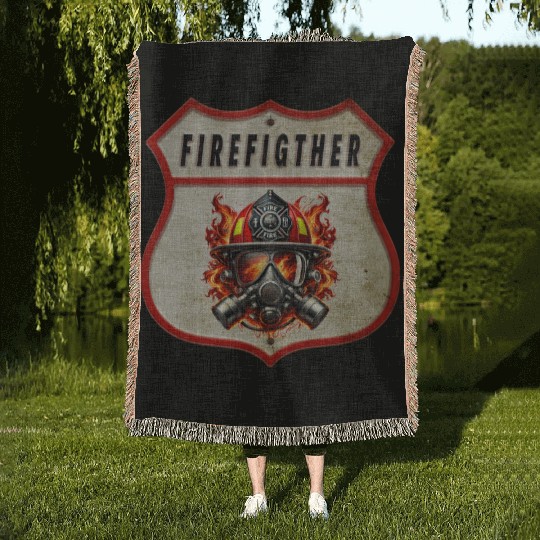 Fire Brigade Coat Of Arms Woven Blankets