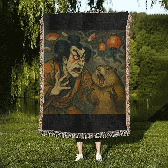Kabuki Showdown – The Ultimate Scream-Off Woven Blankets