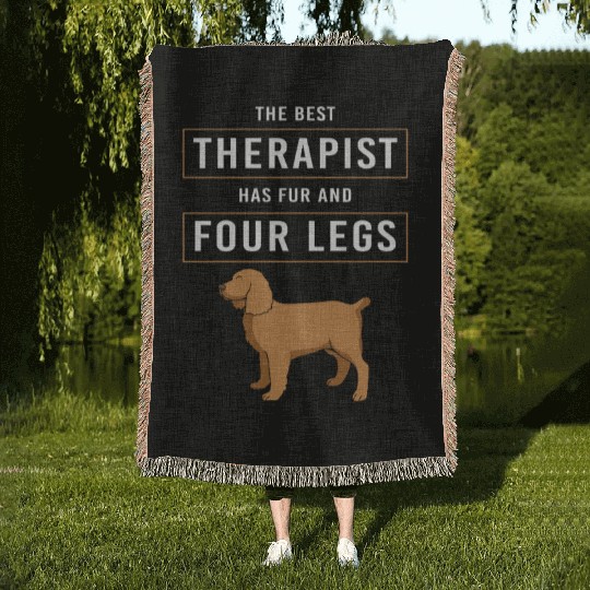 Therapy Dog Therapist Doggie School Woven Blankets
