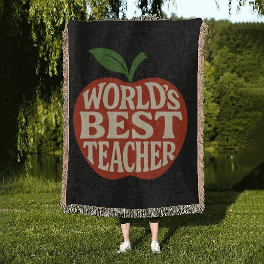 Worlds Best Teacher Woven Blankets