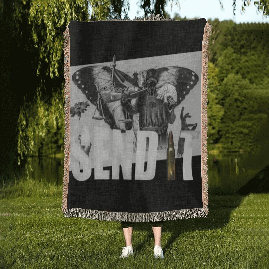 Send lawyers guns and money Woven Blankets