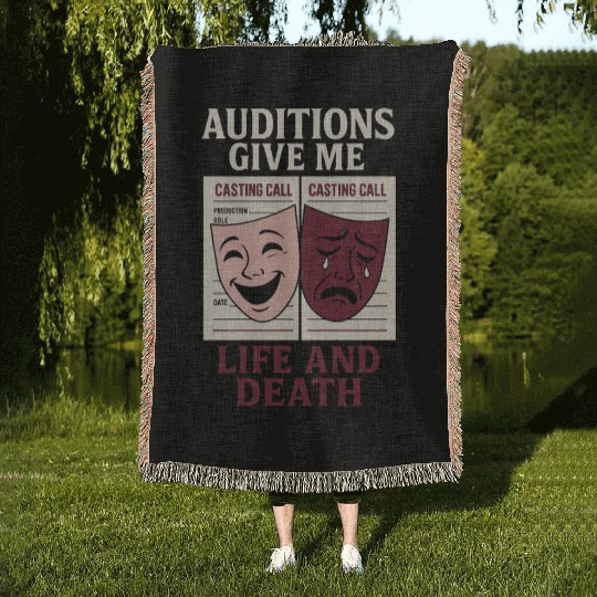 Theater Kid Drama Club Musical Theater Nerd Stage Woven Blankets