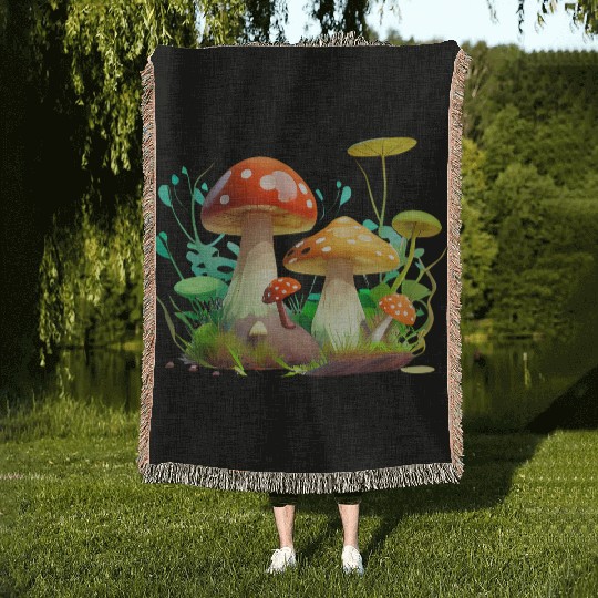 Funky Fungi – Nature’s Neon Wonder Woven Blankets