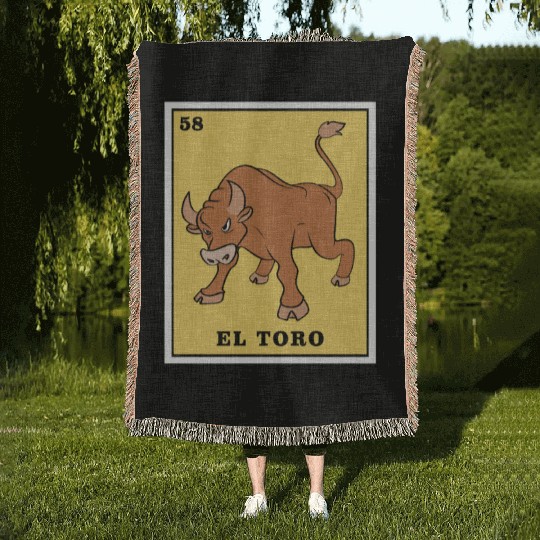Mexican Lottery Card Game El Toro Woven Blankets