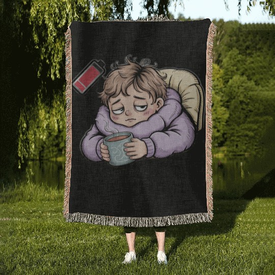 Social Battery 0% – Please Do Not Disturb Woven Blankets