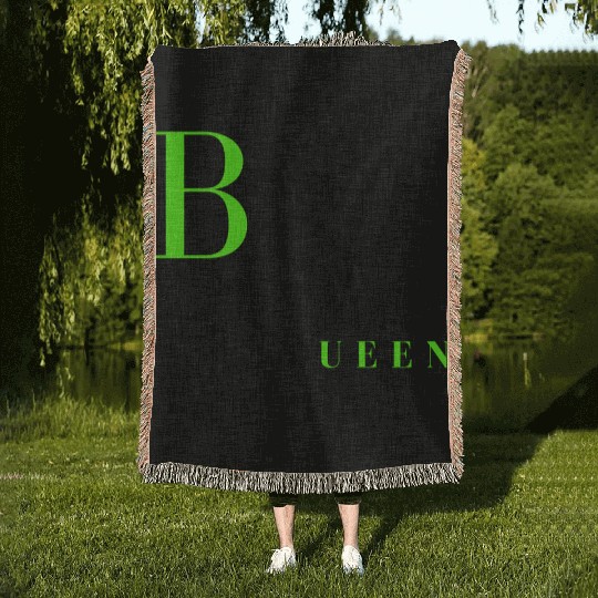 Bougie Queen Lime&Black Woven Blankets
