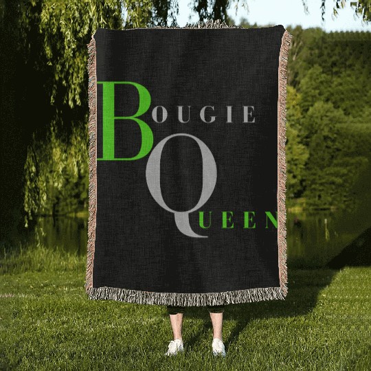 Bougie Queen Lime& Gray Woven Blankets