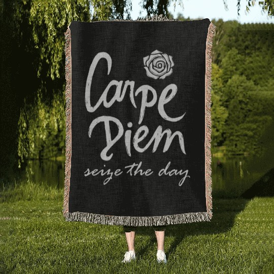 Carpe Diem Seize the Day Oversized Woven Blankets